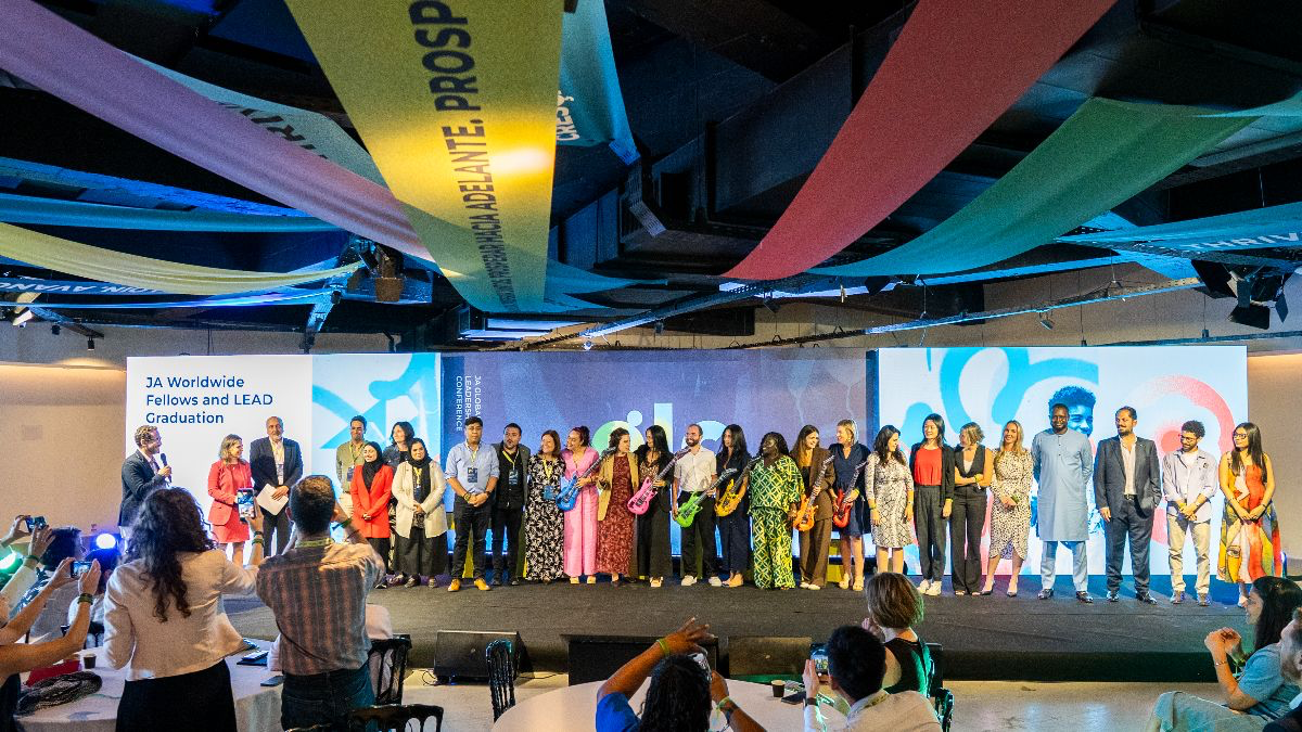 JA Worldwide Fellows and LEAD graduation ceremony on stage
